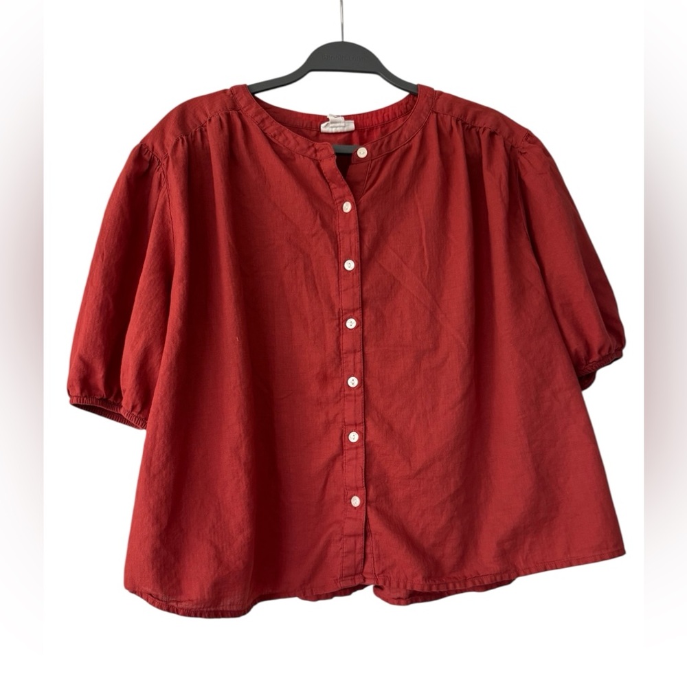 A.N.A. Women's Rust Button-Up Blouse